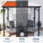 Yardgracewall Mounted Lean To Metal Awnings With Sloped Roof, Solar Light-126659150