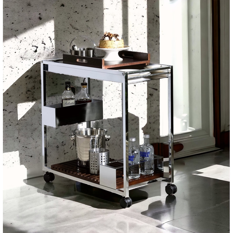 Chrome Finish Serving Cart
