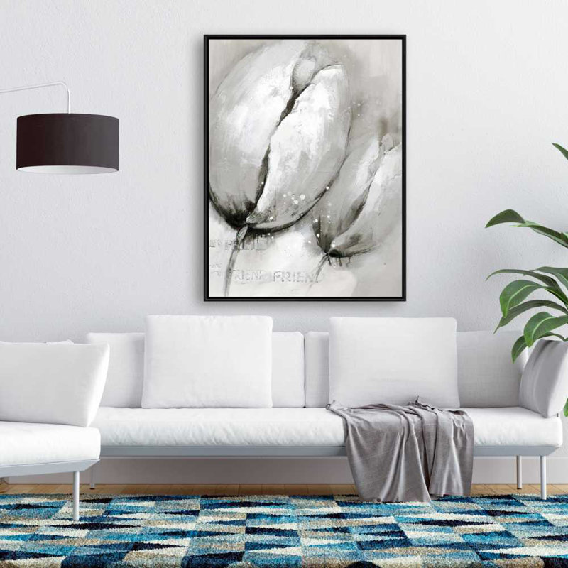 Contemporary Tulips - Framed Canvas Art for Home Decor