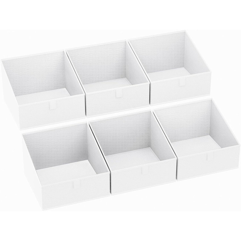 Fabric Storage Bins For Closet Organization - 6 Pack Trapezoid Closet Organizer Baskets With Handles, Foldable Shelf Bins For Clothes, Toys, Towels, And Home Essentials