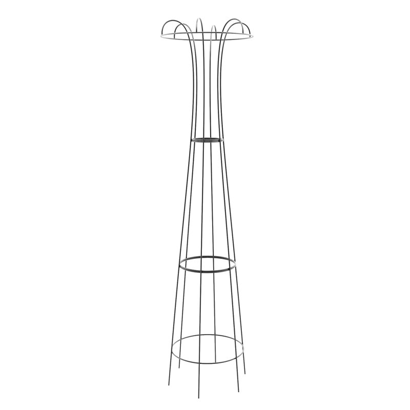 Wilmore Metal Obelisk Plant Support, 200cm H x 50cm W x 50cm D, Black
