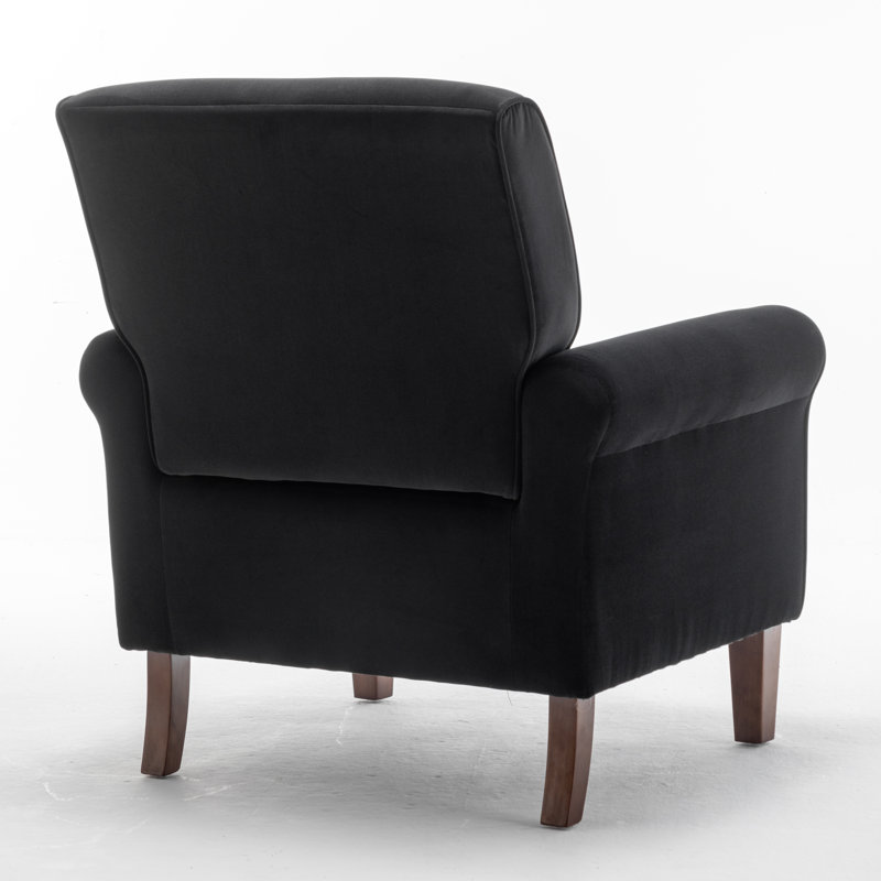 Hysnie Upholstered Armchair, Black 100% Polyester
