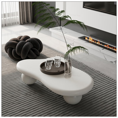 Table basse 47 pouces en forme de nuage avec 3 pieds en forme de boule