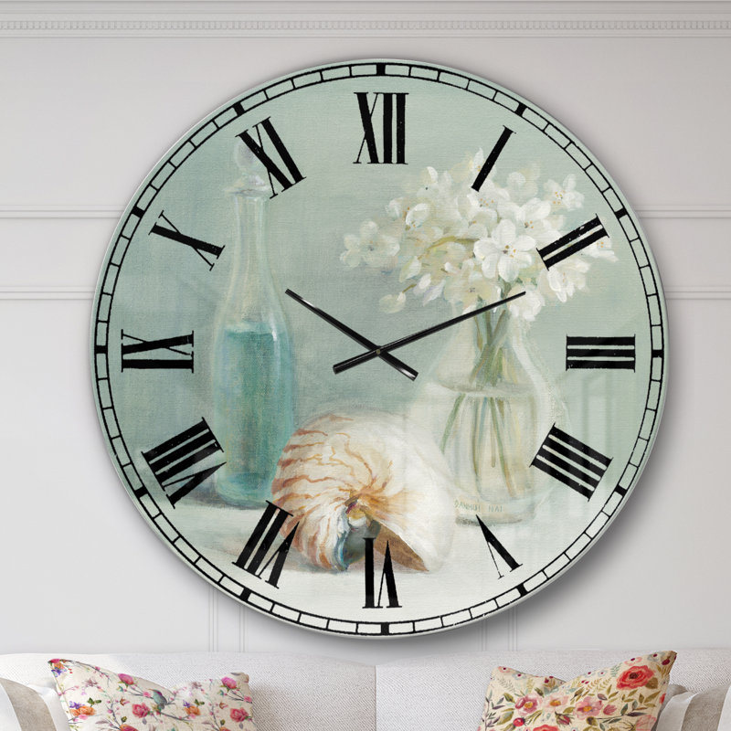 Horloge murale Pastel Bath IV - Farmhouse, Surdimensionné