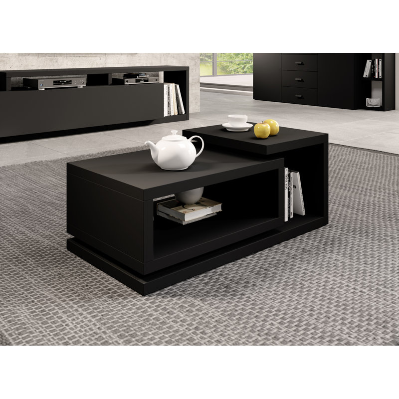 Carnahagh Block Coffee Table with Storage, Black