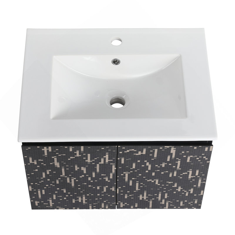 Meuble-lavabo mural 24 po avec lavabo en céramique