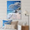 Paysage cubique monochrome bleu et gris III - reproduction sur toile