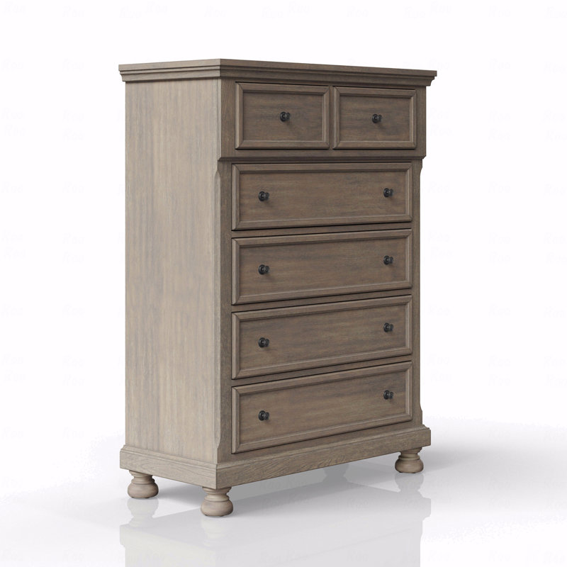 Commode 5 tiroirs, Gris