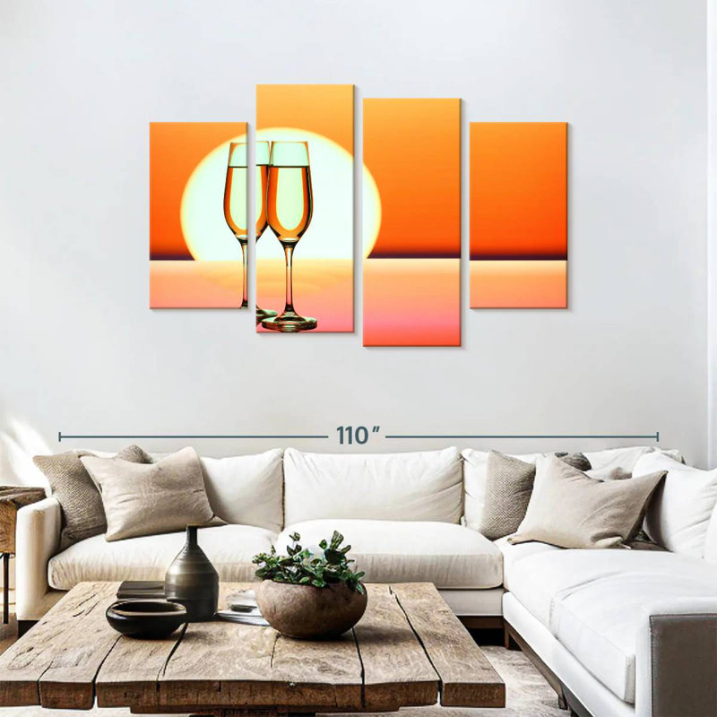 Yarlin Sunset Champagne, 48" H x 75" W