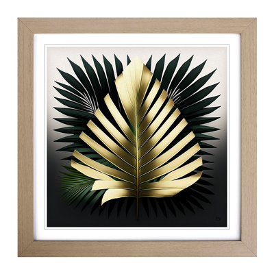 Palm Leaf Bauhaus - Single Picture Frame Print on Wood