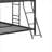 Three Full-Size Modern Triple Bunk Bed, Fixed Stacked Space-Saving Frame, Deep Black Metal Construction