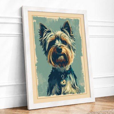 Terrier in Sage Vintage - Framed Print