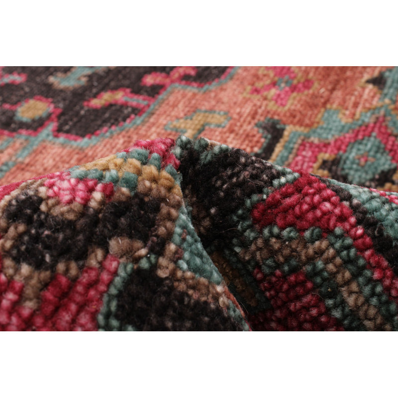 Tapis cuivre / rouge en laine fait à la main Jules Serapi, Rectangle 10 pi x 14 pi