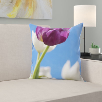 Floral Microsuede Throw Pillow