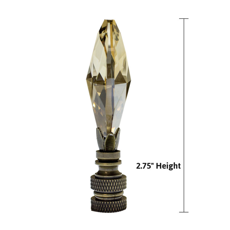 Champagne Crystal Teardrop Ceiling Fan Pull with Brass Chain