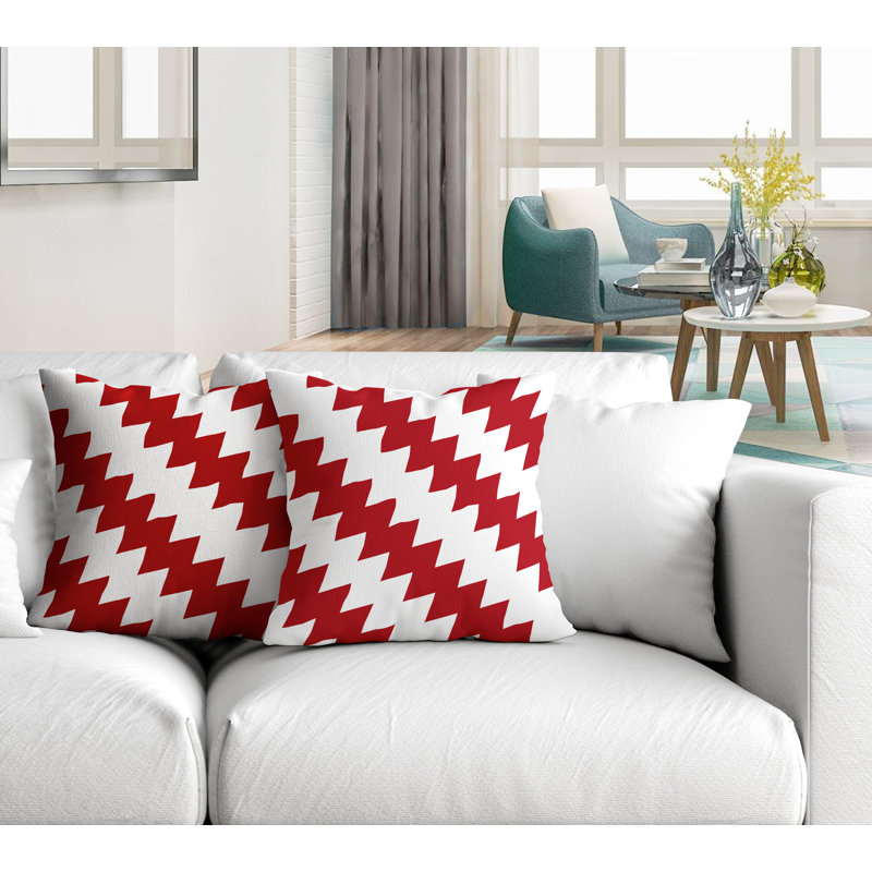 Coussin décoratif intérieur / extérieur, L 19 po x H 19 po, Rouge