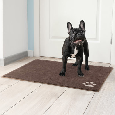 Dog Door Mat  Entryway Rug with Non-Slip Back - Super Absorbent Microfiber Dog Mat for Muddy Paws, Wet Shoes, and Dog Bowls - Machine Washable Mud Mats for Dogs by PETMAKER 