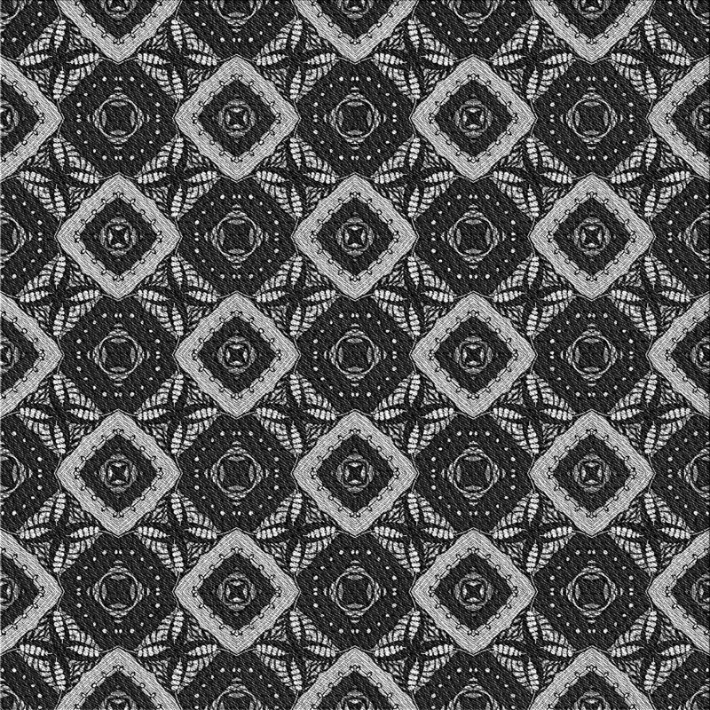 Tapis noir/gris à motifs, Carré 5 pi