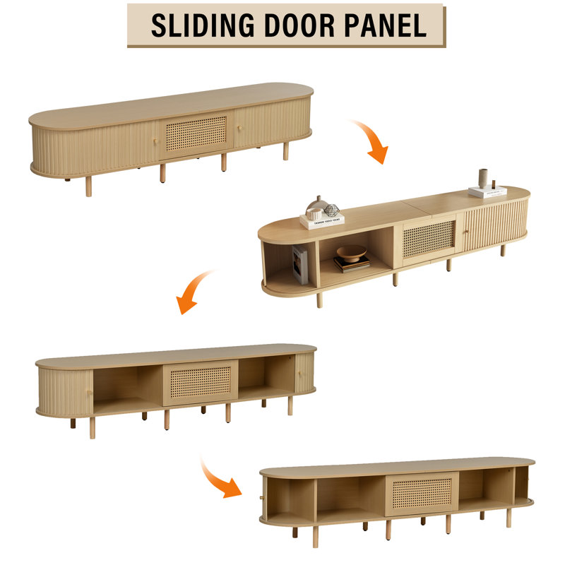 TV Stand for TVs up to 75", Natural