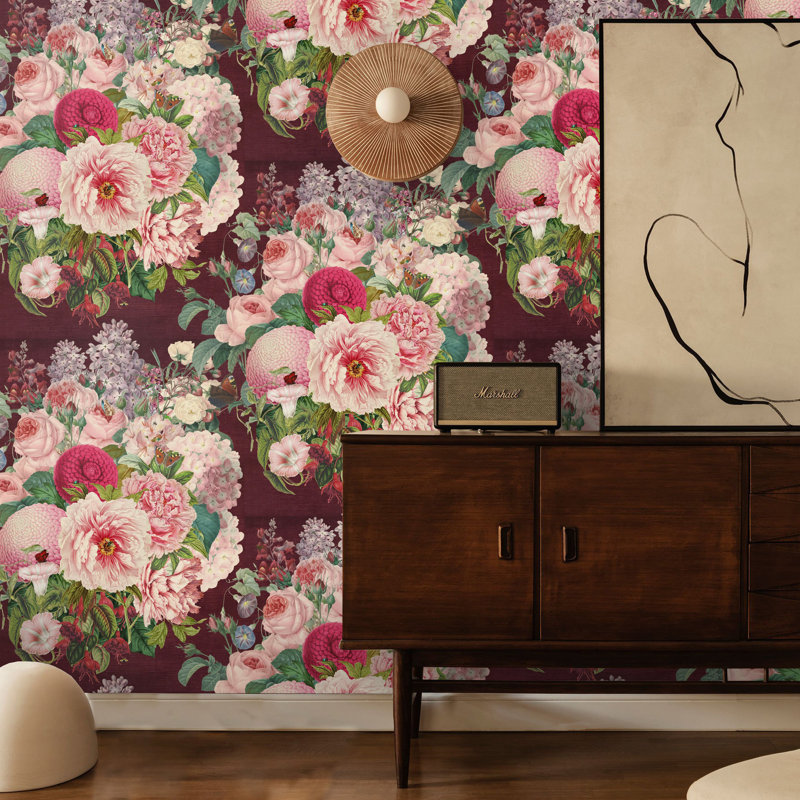 Cevilla Dark Velvet Floral Wallpaper