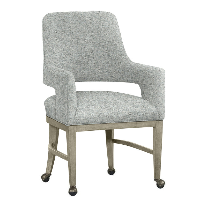 Chaise avec accoudoirs Josie, Amande chamois, Platine 3160