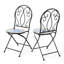 Ensemble de 2 chaises bistro vertes pliantes en métal de 36,5 po de hauteur avec siège en céramique