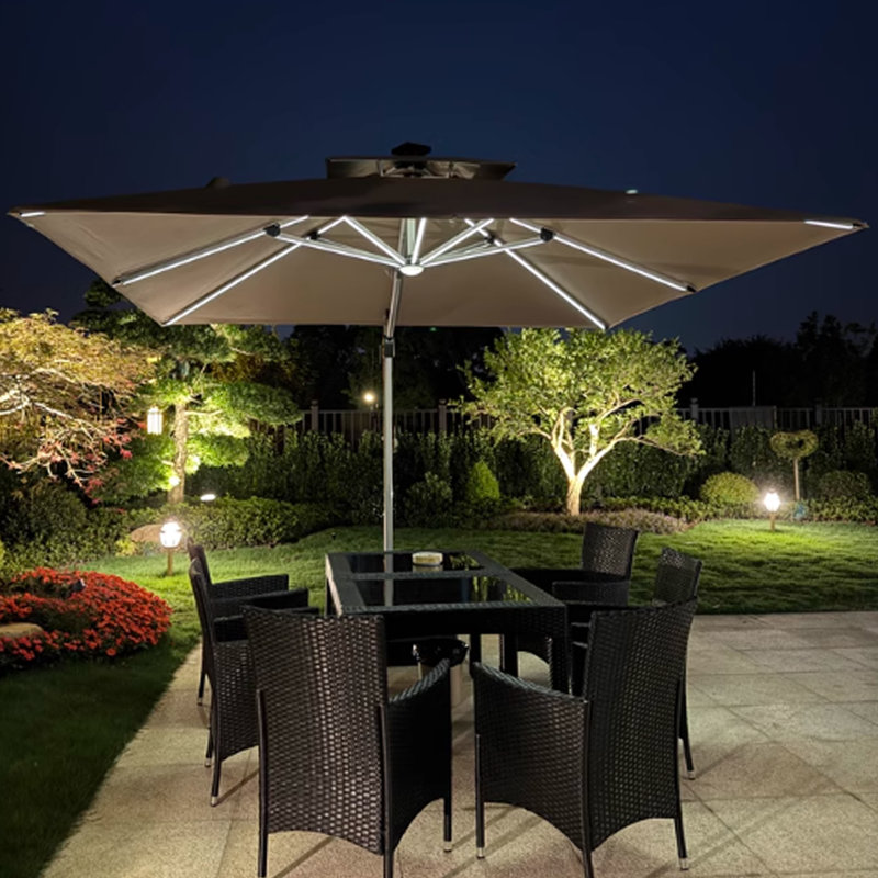 Roselius 3.4m Square Cantilever Parasol, Beige