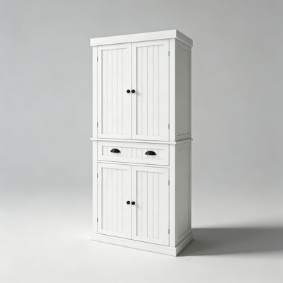 71" Kitchen Pantry Storage Cabinet with 4 Doors, Drawer and 2 Adjustable Shelves by Latitude Run