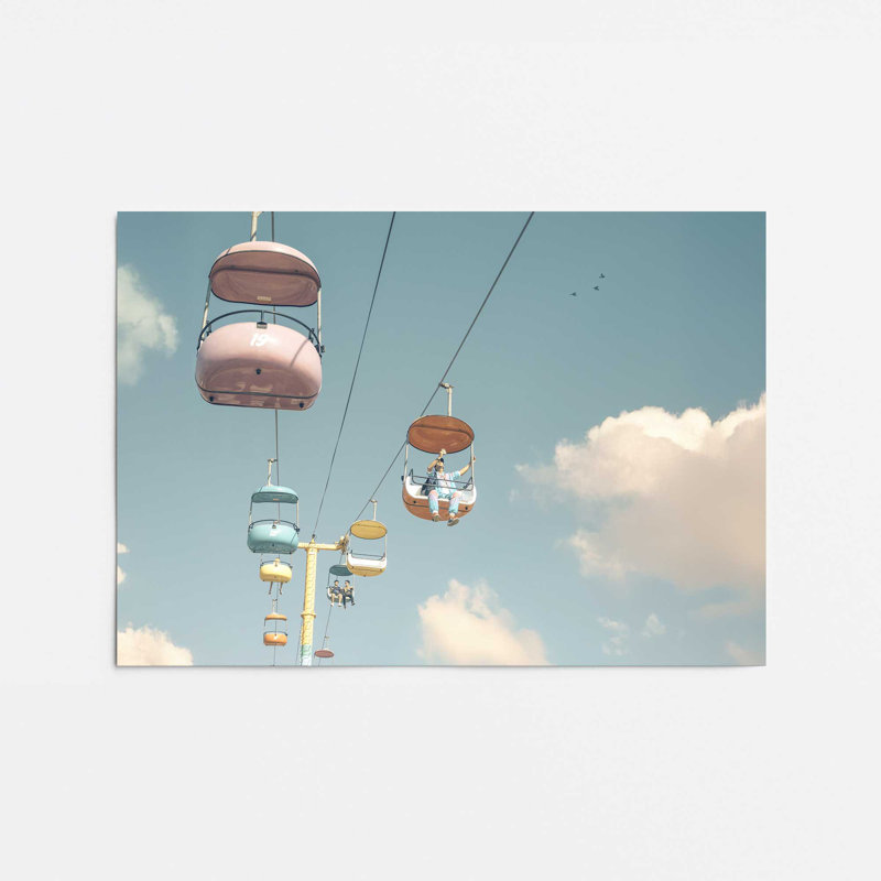 «Pastel Sky Ride Over Clouds», reproduction d'art, 18" H x 24" W, Impression sans cadre