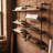 Industrial Pipe Cremorne Rustic Modern Wood Ladder Bookcase With Metal Frame,pipe Wall Shelf,wood Storage,home Decor,display Shelving,retro Floating Wood Shelving,6 Layer Bookshelf-85292344