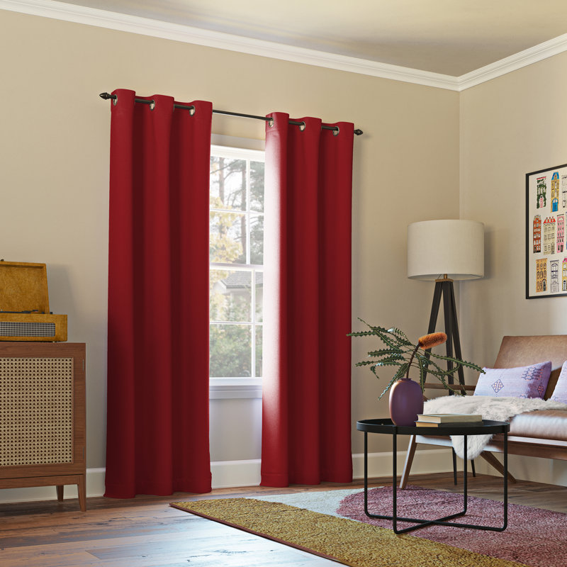 Blackout Grommet Curtain Panel - Basics by Wayfair™, Red, 54" W x 84" L