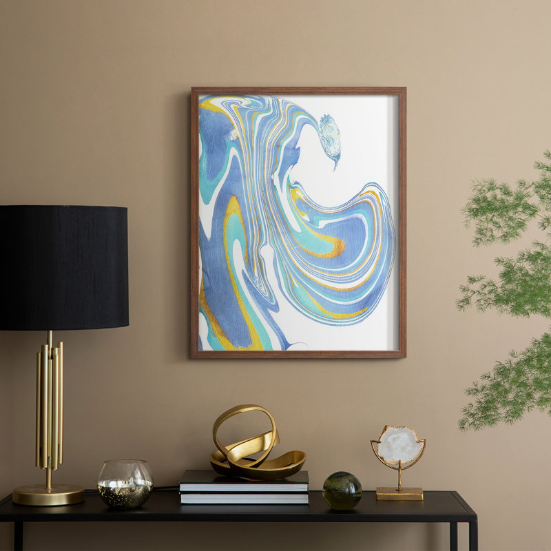Galaxie V, reproduction encadrée en bois massif, H 21 po x l 17 po, Noyer
