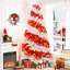 Arbre de Noël artificiel 6 pi avec 300 lumières DEL et 904 branches flexibles, décoration de Noël en forme de canne de bonbon, rouge et blanc