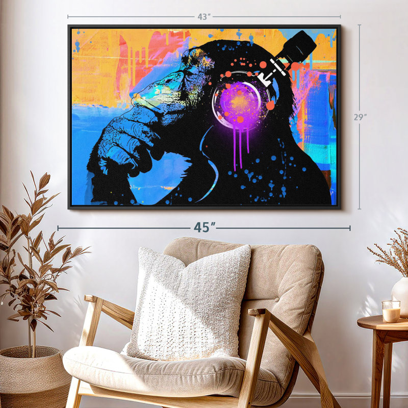Le penseur, reproduction sur toile, H 29 po x l 43 po