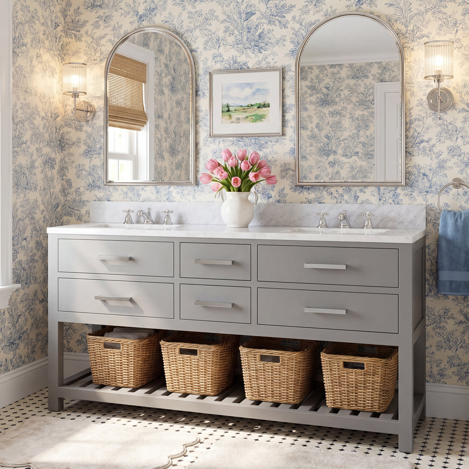 Cronin 60'' Double Bathroom Vanity, Cashmere Gray