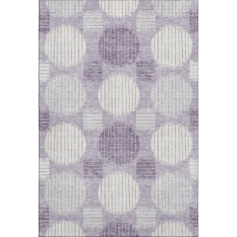 Premium Machine Washable Prisco Purple Rug, Rectangle 9' x 12'