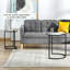 Ensemble de 2 tables basses gigognes avec base en métal, table d'appoint ronde avec plateau en verre trempé pour salon, chambre à coucher, Rod mun Ebern Designs, noir-1641312933