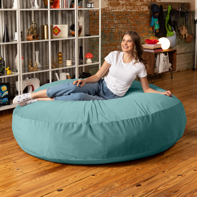 Fauteuil à billes géant pour adultes et lit à billes 6 pieds Cocoon, Velours sarcelle