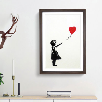 Girl with Red Balloon by Banksy - Picture Frame Graphic Art Print on MDF