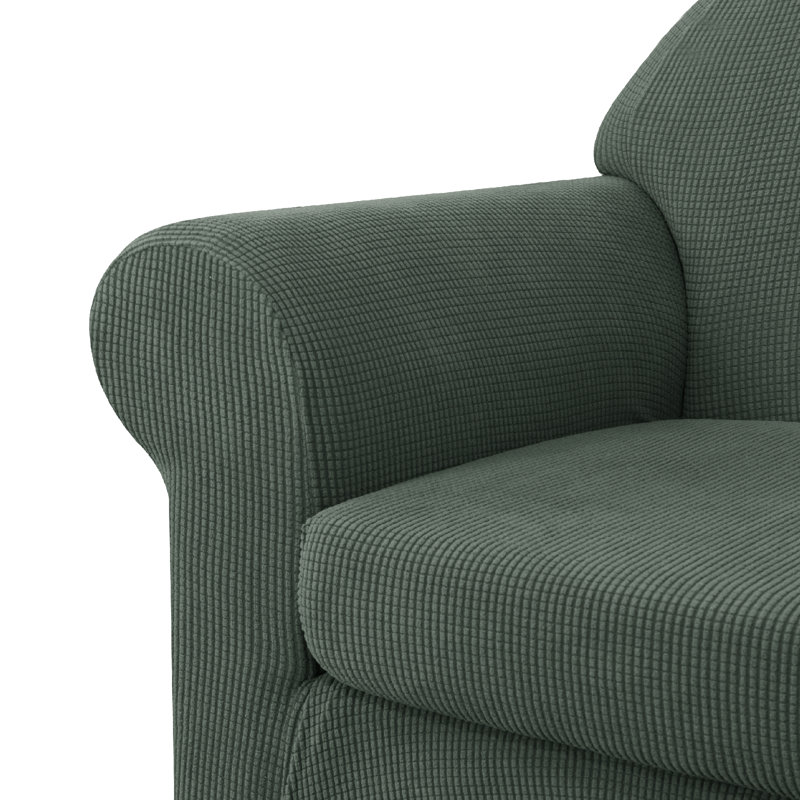 Pizarro Box Cushion Loveseat Slipcover, Green