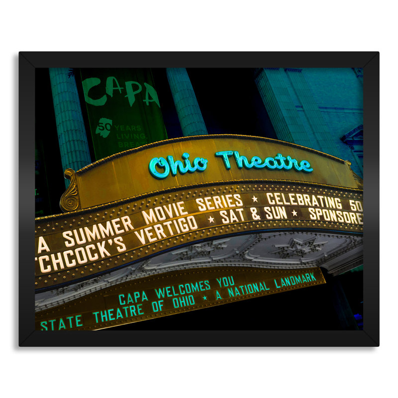 Ohio Theatre, Columbus Ohio - reproduction de photo sur toile tendue, Toile encadrée noire, H 16 po x l 20 po x P 0,75 po