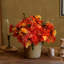 2 pièces de fleurs artificielles d'automne, bouquet de fleurs en soie pour la décoration de l'Action de grâce (orange, 2)