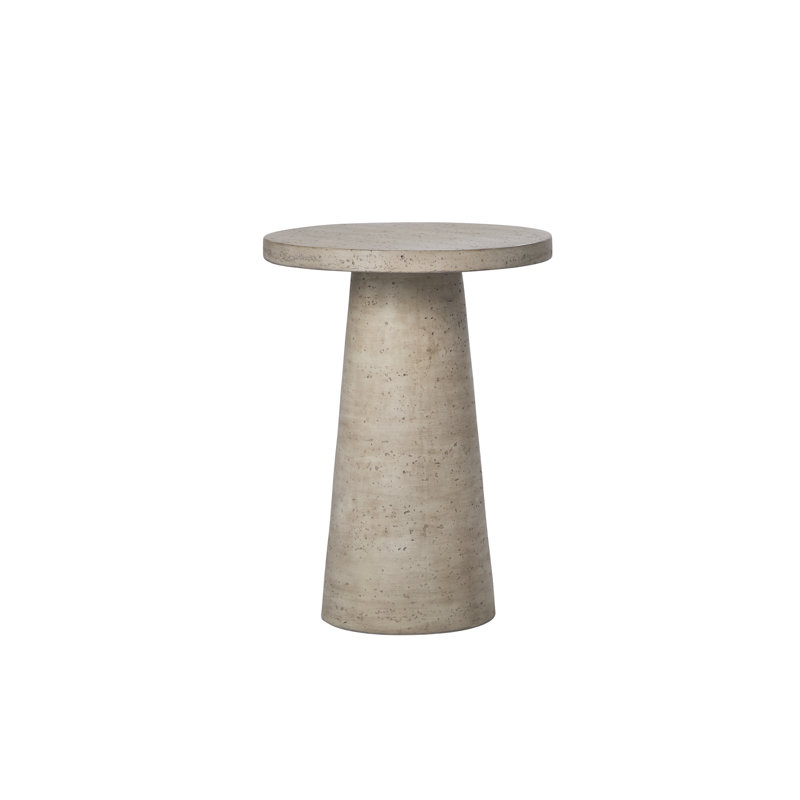 Table de bout en faux travertin Bergman, taupe