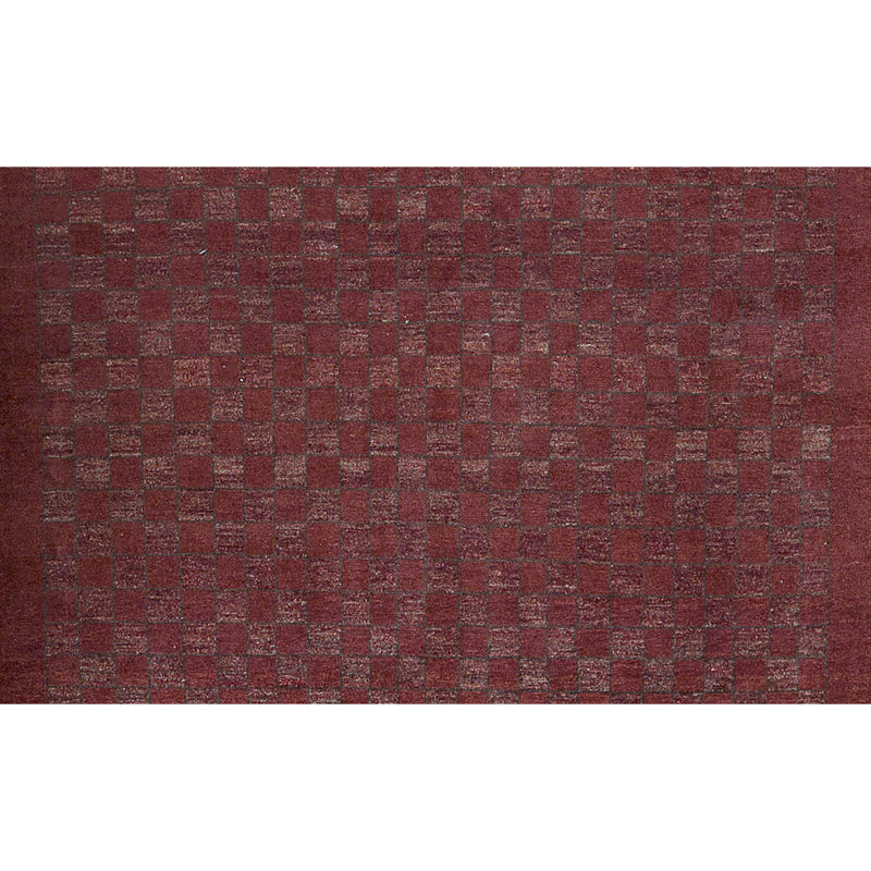 Hand-Knotted High-Quality Burgundy and Brown Area Rug