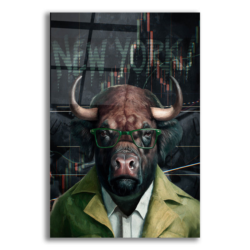  «Crypto Buffalo» par Svetlana Aleynikova, art mural en verre acrylique, 16 po x 24 po