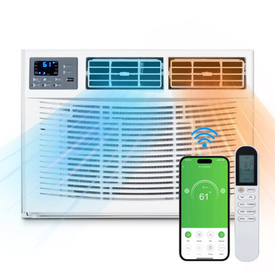 Climatiseur de fenêtre 8000BTU Wi-Fi avec chauffage