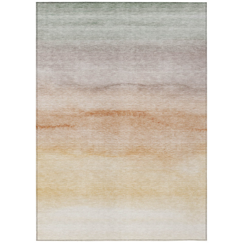 Tapis extérieur lavable rayé corail 9 pi x 12 pi