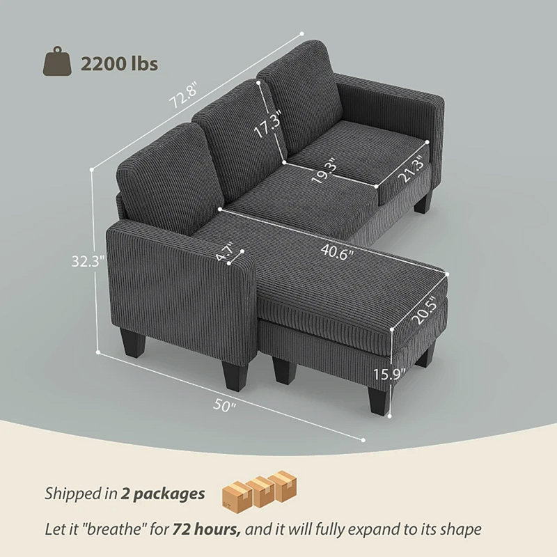Canapé modulaire Conversation, canapé de style nordique, canapé en forme de L