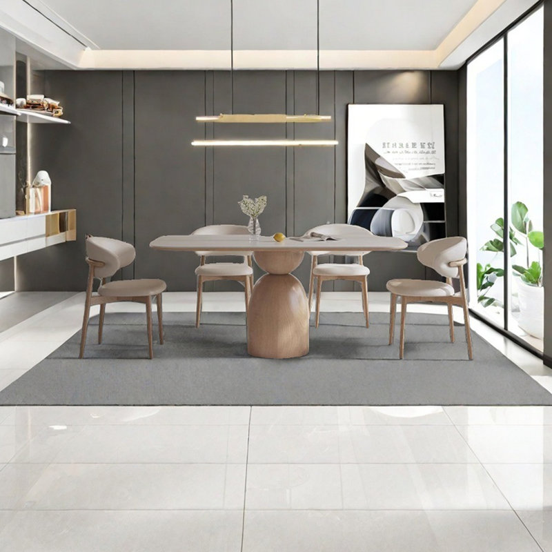 Table de salle à manger en ardoise de style crème, H 29,52 po x L 70,86 po x l 35,43 po