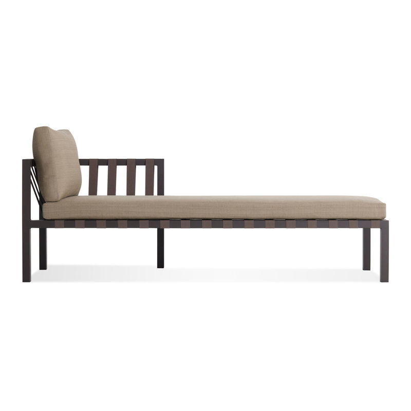 Chaise avec accoudoir droit Jibe, Sunbrella taupe, Carbone